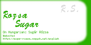 rozsa sugar business card