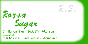 rozsa sugar business card